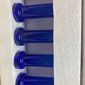 SHOOTER GLASSES Crystal Glass Colbalt Blue Set of Six By Chateau Orleans New Box